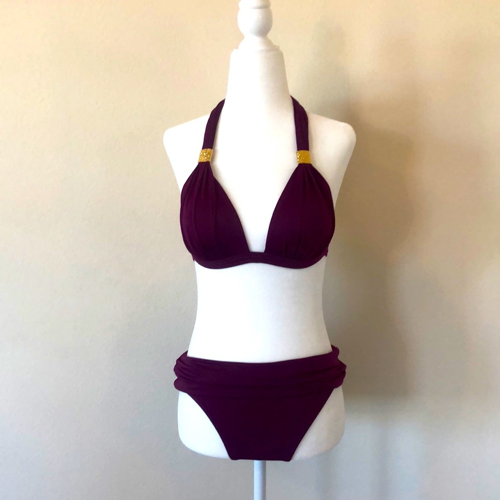 Goddess Enhancer Burgundy Purple Venus Bikini Small / 4